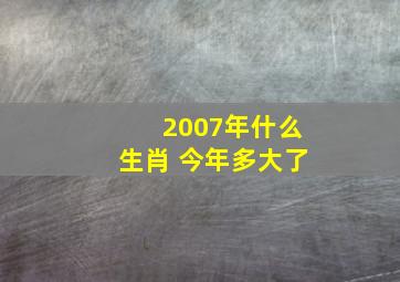 2007年什么生肖 今年多大了